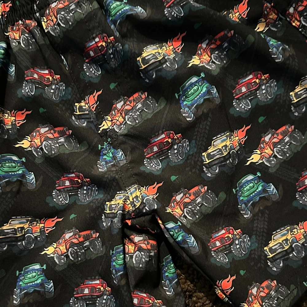 Kids' Black Monster Truck Walk Shorts - Picture 4 of 4